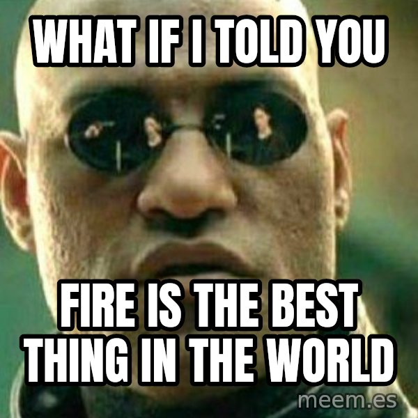What If I Told You meme: What if I told you / fire is the best thing in the world