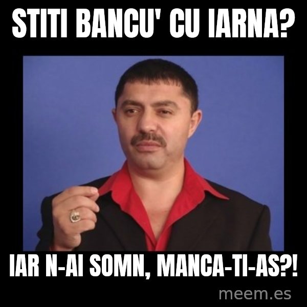 Manelistul Nicolae Guta meme: Stiti bancu' cu iarna? / Iar n-ai somn, manca-ti-as?!