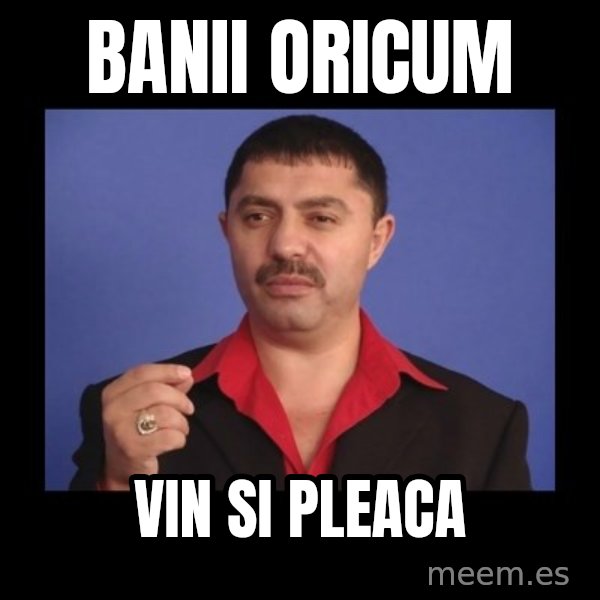 Manelistul Nicolae Guta meme: Banii oricum / vin si pleaca