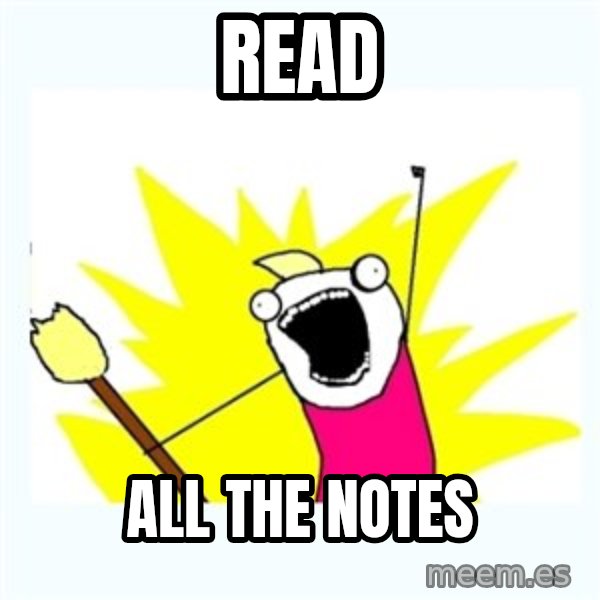All the things meme: Read / all the notes