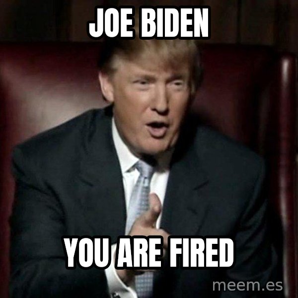 Donald Trump meme: JOE BIDEN / YOU ARE FIRED