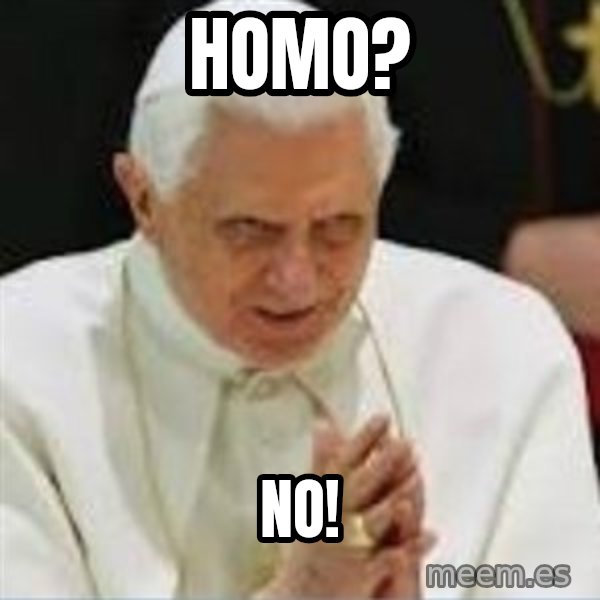 Pedo Pope meme: Homo? / No!