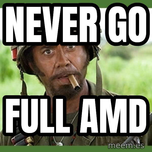 went full retard meme: never go / full amd