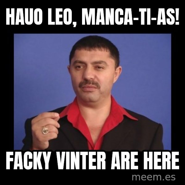 Manelistul Nicolae Guta meme: Hauo leo, manca-ti-as! / Facky vinter  are here