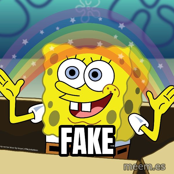 spongebob rainbow meme: fake