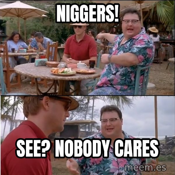 See? Nobody Cares meme: niggers! / see? nobody cares