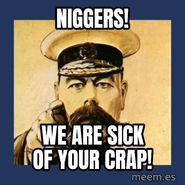 your country needs you meme: niggers! / we are sick of your crap!