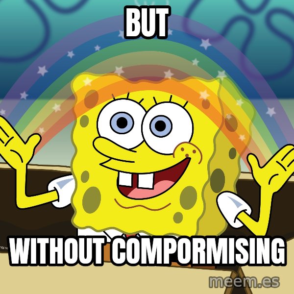 spongebob rainbow meme: BUT / WITHOUT COMPORMISING