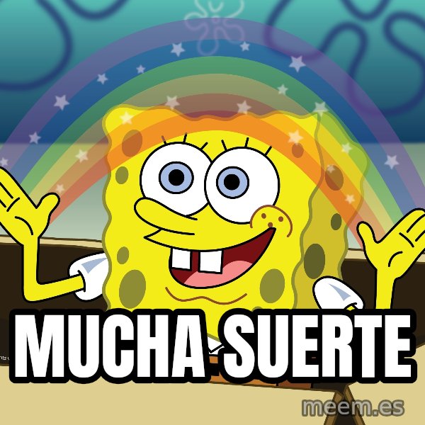 spongebob rainbow meme: Mucha suerte