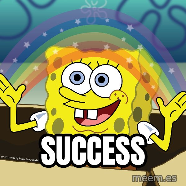spongebob rainbow meme: SUCCESS