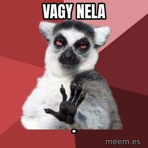 mindenki nyugodjon le a picsába meme: Vagy Nela / .
