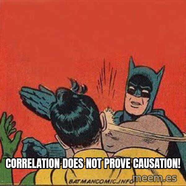 batman slap robin meme: Correlation does not prove causation!