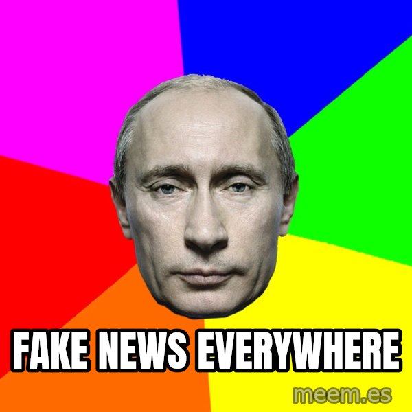 Putin Says meme: Fake news everywhere