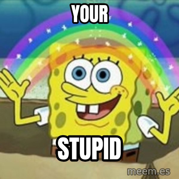 Spongebob meme: Your / Stupid