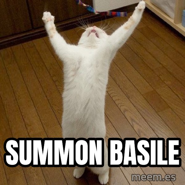 praise the lord cat meme: SUMMON BASILE