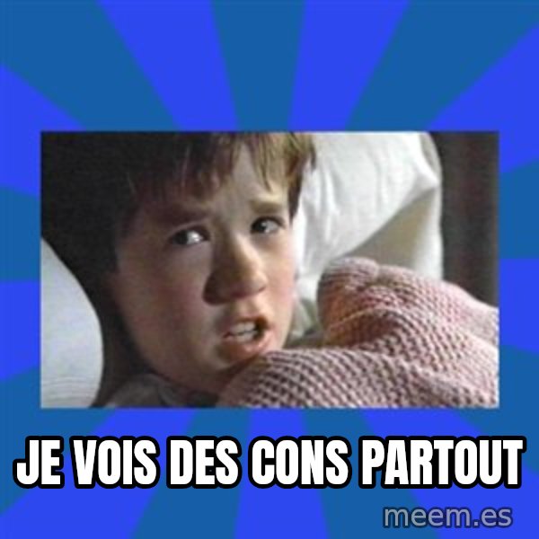 i see dead people meme: Je vois des cons partout