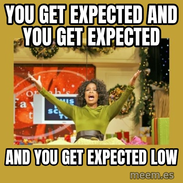 Oprah You get a meme: You get expected and you get expected / and you get expected low