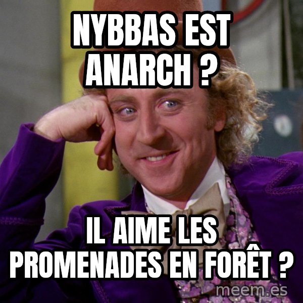 Willy Wonka meme: Nybbas est Anarch ? / Il aime les promenades en forêt ?