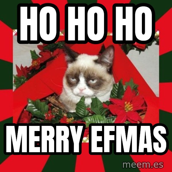 GRUMPY CAT ON CHRISTMAS meme: HO Ho Ho / Merry EFmas