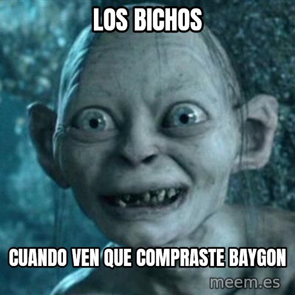 My Precious Gollum meme: los bichos / cuando ven que compraste baygon