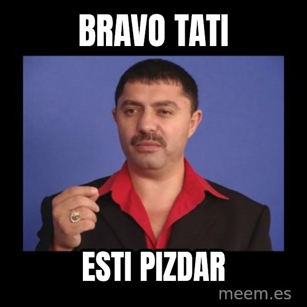 Manelistul Nicolae Guta meme: bravo tati / esti pizdar