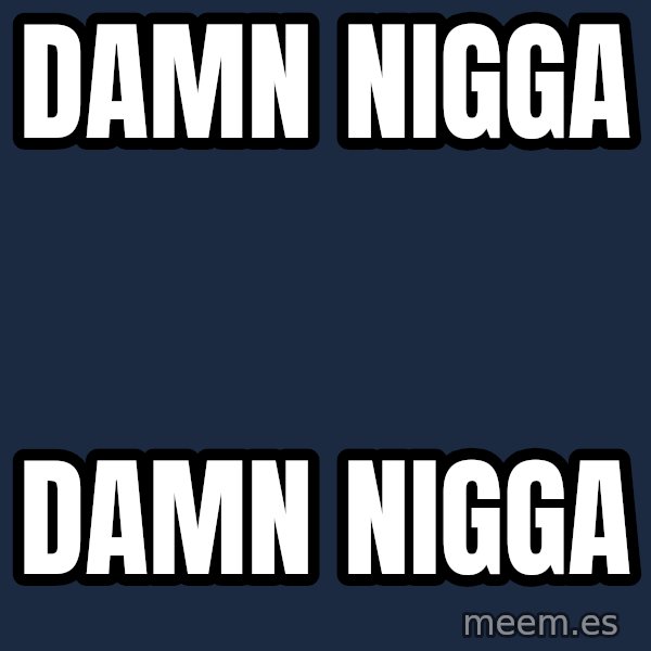 Blank Black meme: DAMN NIGGA / DAMN NIGGA