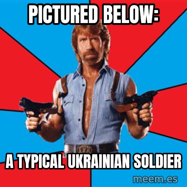 Chuck Norris  meme: Pictured below: / A typical Ukrainian Soldier