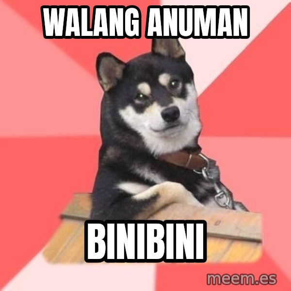 Cool Dog meme: walang anuman / binibini