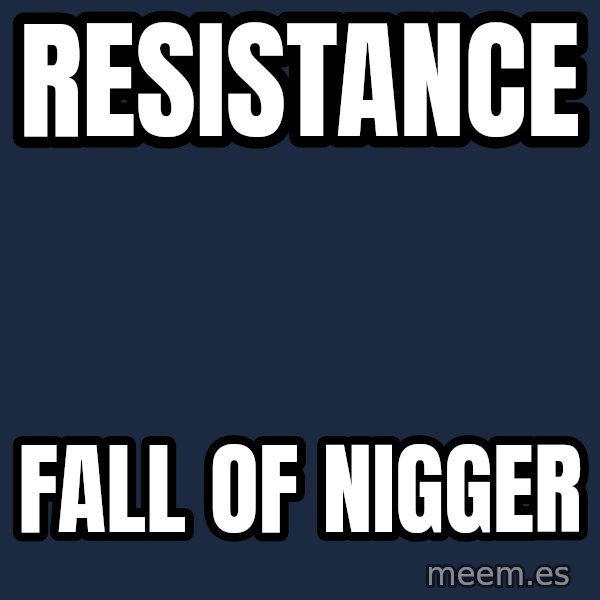 Blank Black meme: Resistance / Fall of Nigger