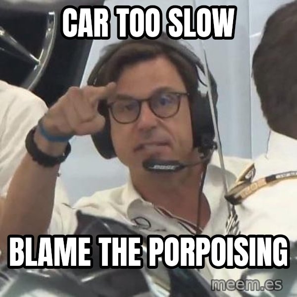 Toto Taps His Head meme: Car too slow / Blame the porpoising