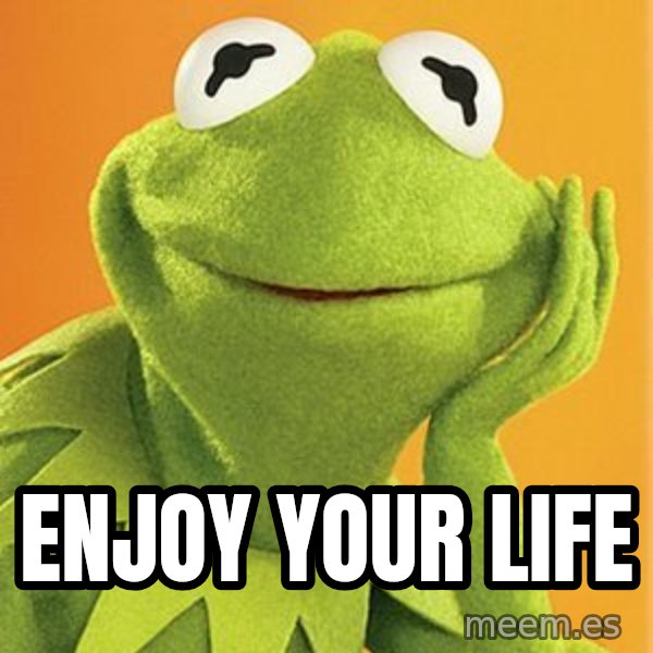 Kermit the frog meme: Enjoy your life