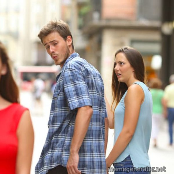 Distracted Boyfriend meme template
