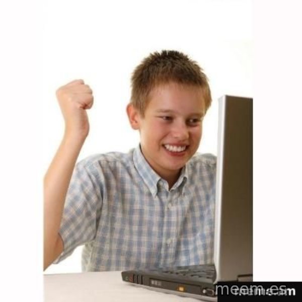 Computer kid meme template