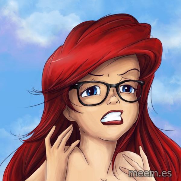 Hipster Ariel meme template