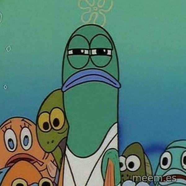 Serious Fish Spongebob meme template